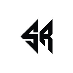 SR monogram logo design letter text name symbol monochrome logotype alphabet character simple logo