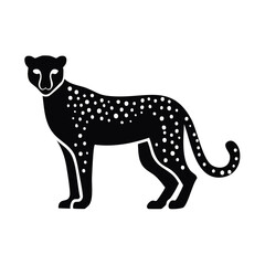 Fototapeta premium Cheetah Full Body Black Glyph Icon (Color Changes Available in SVG)