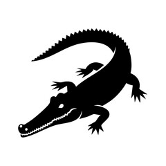 Naklejka premium Crocodile Full Body Black Glyph Icon (Color Changes Available in SVG)