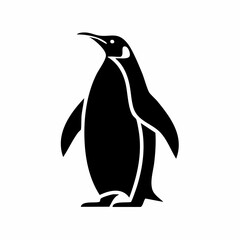 Emperor Penguin Full Body Black Glyph Icon (Color Changes Available in SVG)