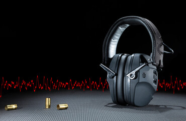 Lots of room for text with hearing protection for shooting