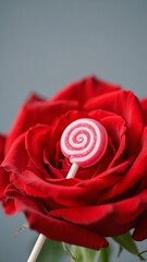 red rose on a white background 6421