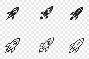 Rocket icon. Rocket launched icon vector.