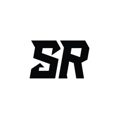 SR monogram logo design letter text name symbol monochrome logotype alphabet character simple logo