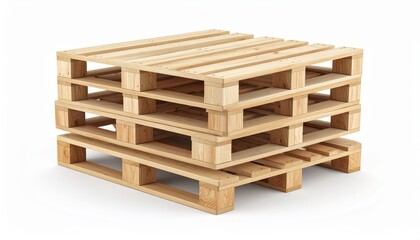  Pile of pallets on a white background
