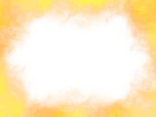 Yellow mist or golden dust spreading around the empty space in the center, transparent background illustration used as a graphic design element and more.
