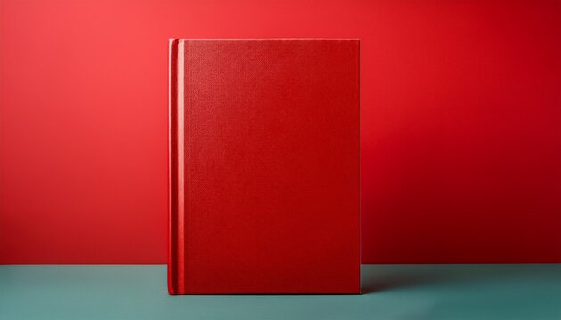red hardcover book on red background - Powered by Adobe