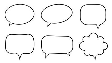Set of Hand Drawn Speech Bubbles on tranparent background