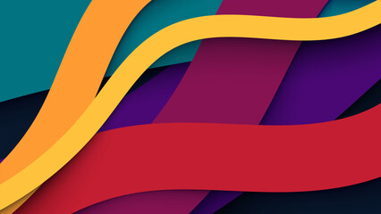 Colorful Abstract Grunge Background with Curved Stripes and Vibrant Design