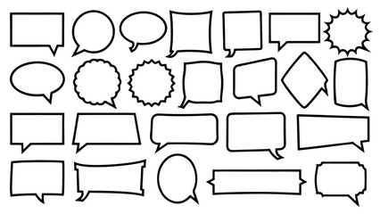 Obraz premium Set of Hand Drawn Speech Bubbles on tranparent background