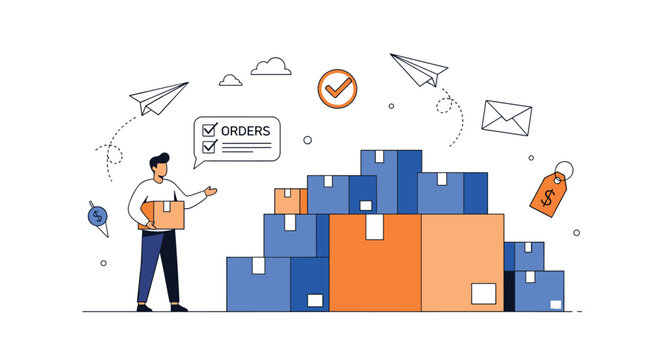 Efficient Delivery Services with Cargo Boxes and Courier Agent Worldwide