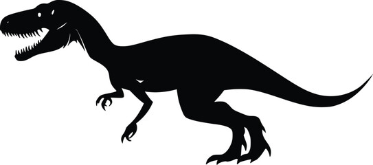 Fototapeta premium Powerful Dinosaur Vector Silhouette: Fierce Predator Illustration