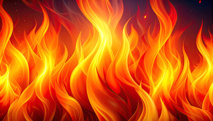 Fototapeta premium Vibrant flames with layered textures and glowing spark particles create mesmerizing fire background, evoking warmth and energy