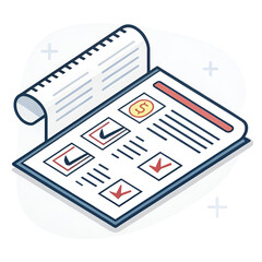 vector illustration of a clipboard with pen