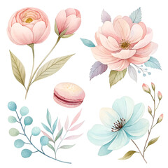 seamless pattern with pink flowers