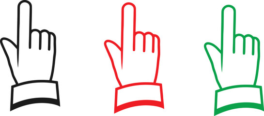 Pointing Hand Cursor Icon Set