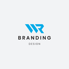 This sleek and stylish WR Letter Logo Template