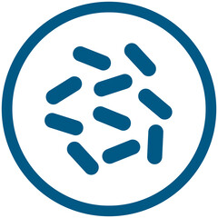 blue outline bacteria icon