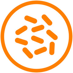 orange outline bacteria icon