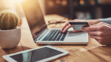 The seamless integration of online shopping with modern technology and natural elements.