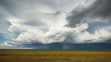 Dramatic storm clouds over Saskatchewan prairie, capturing powerful weather formations with natural light.