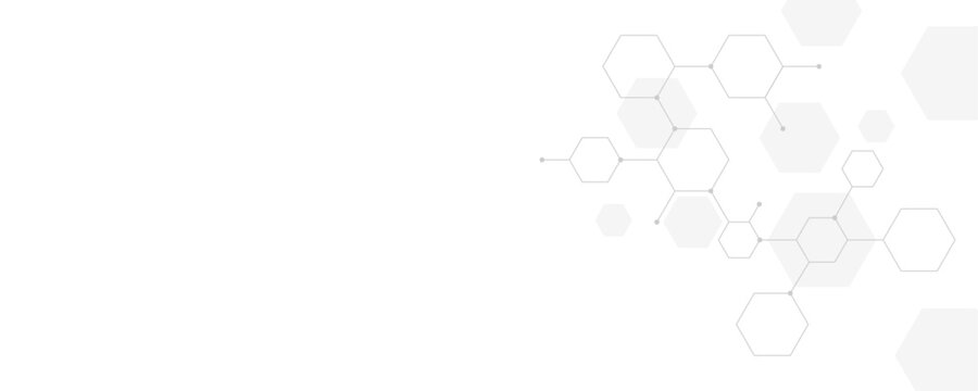Futuristic molecule structure abstract hexagonal network background design for technology and medical science.