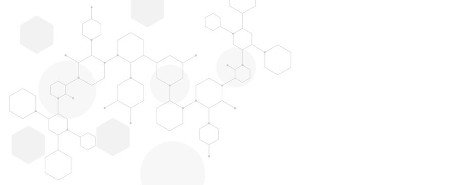 Futuristic molecule structure abstract hexagonal network background design for technology and medical science.