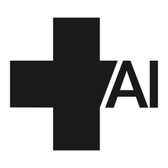 Conceptual Image of Healthcare Innovation Featuring the Intersection of Artificial Intelligence and Traditional Medical Symbols Represented by a Cross