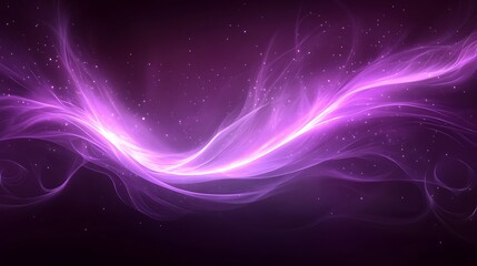 Abstract design with flowing purple shapes and glowing light.