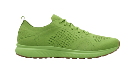 Lime Green Running Shoe Side View.