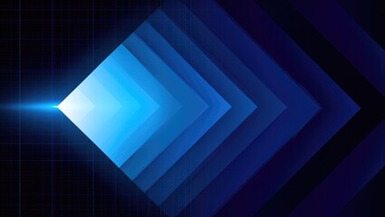 Glowing Blue Geometric Shapes abstract background
