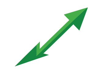 Green arrows pointing in opposite diagonal directions indicating growth and decline