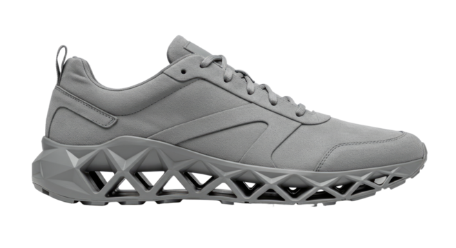 Modern Gray Sneaker with Geometric Sole 1.