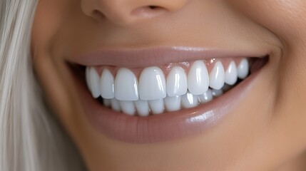 Obraz premium Close-up of a radiant smile showcasing healthy, white teeth.