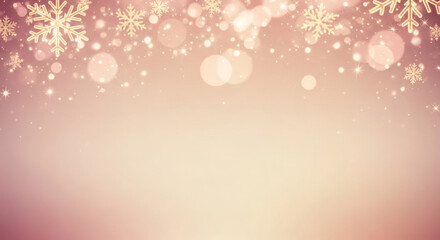Elegant Rose Gold Snowflakes Winter Background Festive Sparkle and Shimmer