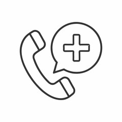 medical symbol on a white background, Emergency Medical Call Icon, Phone-Based Healthcare Support