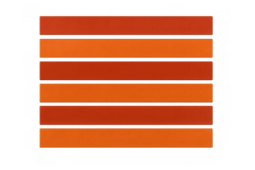 Vibrant orange and red horizontal bars creating geometric pattern, transparent background highlighting clean graphic design element with sharp color contrast