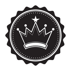 Most popular sticker and crown vector isolated