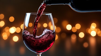 Red wine is poured into glass