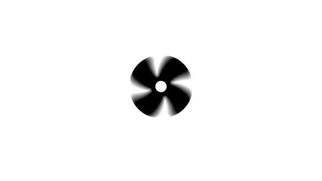 Ceiling fan icon, spinning fan animation Isolated on white background