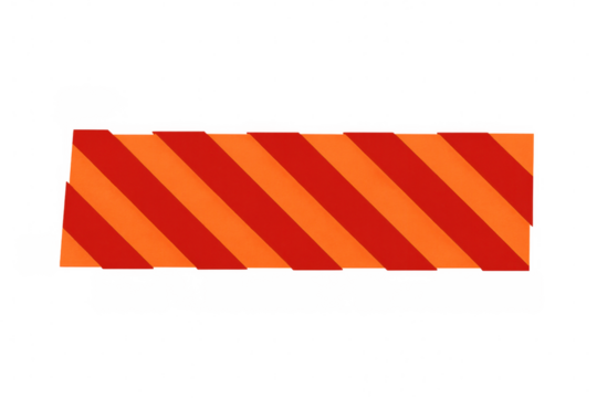 Diagonal red-orange warning stripes signaling caution on transparent png, perfect for safety signage and construction graphics