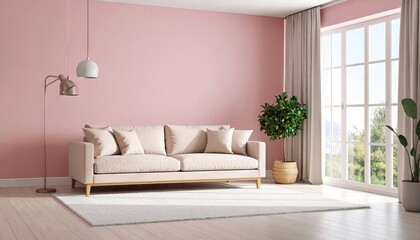 Modern pink living room