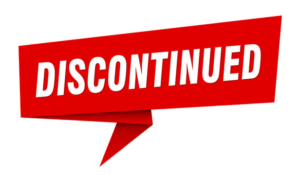 discontinued banner. discontinued speech bubble, label, sticker, sign template