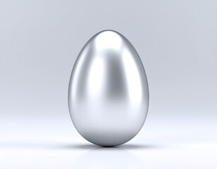 Silver egg on a light background