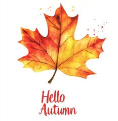 Autumn leaf graphic with "Hello Autumn" text