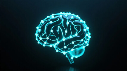 Synthetic Mind Grid &ndash; Futuristic Glowing Interface with High-Tech Digital Elements, Artificial Intelligence Background, No Text, Abstract Sci-Fi Visualization