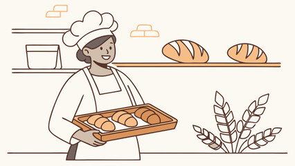 baker with loaf of bread