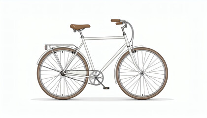Fototapeta premium Minimalist Brush Style Bicycle Silhouette with Softly Outlined Wheels and Frame on White Background for Sleek Transportation Illustration