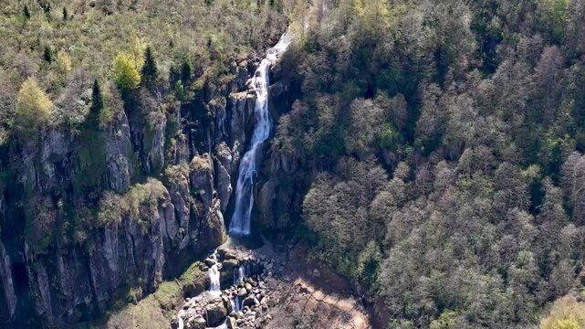 Trabzon Ucarsu waterfall with drone view