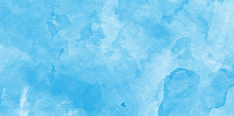 Obraz premium soft sky blue watercolor background, hand painted blue watercolor texture, blue watercolor abstract paint stroke and splashes, Light sky blue shades watercolor background.